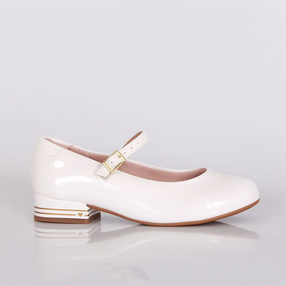 Sapatilha Molekinha Infantil Verniz Branco - gabriellacalcados